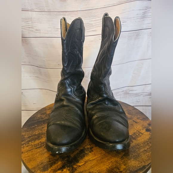 Durango Men’s Black Leather Cowboy Boots – Size 10EE - Picture 5 of 8